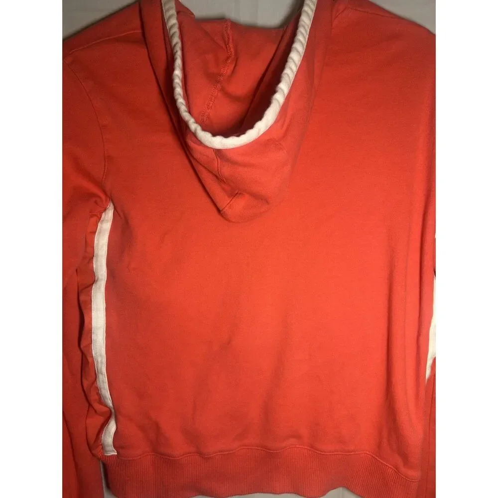 Nike Vintage Silver Tag Full Zip Hoodie Coral Peach White Trim Track Jacket Y2K